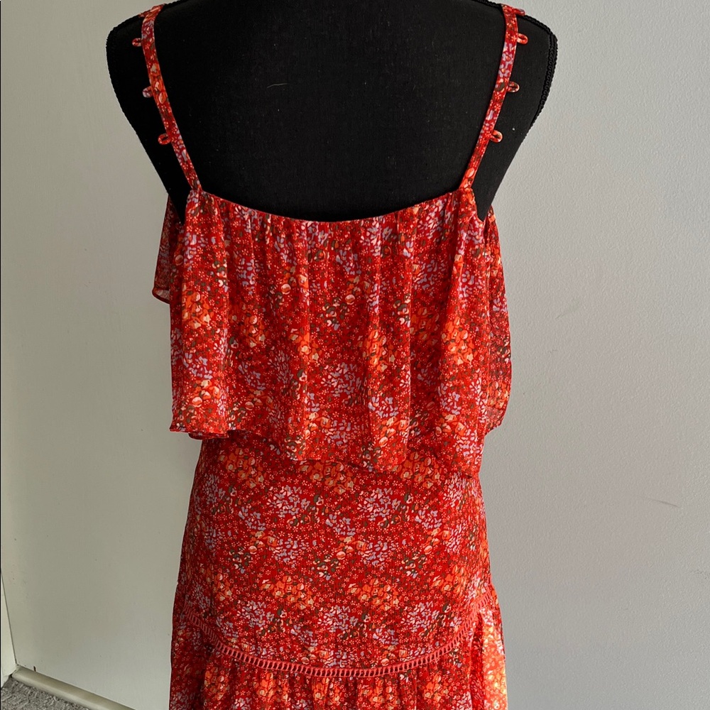 Rebecca Minkoff Red Floral Dress Sz 2 - Picture 4 of 5
